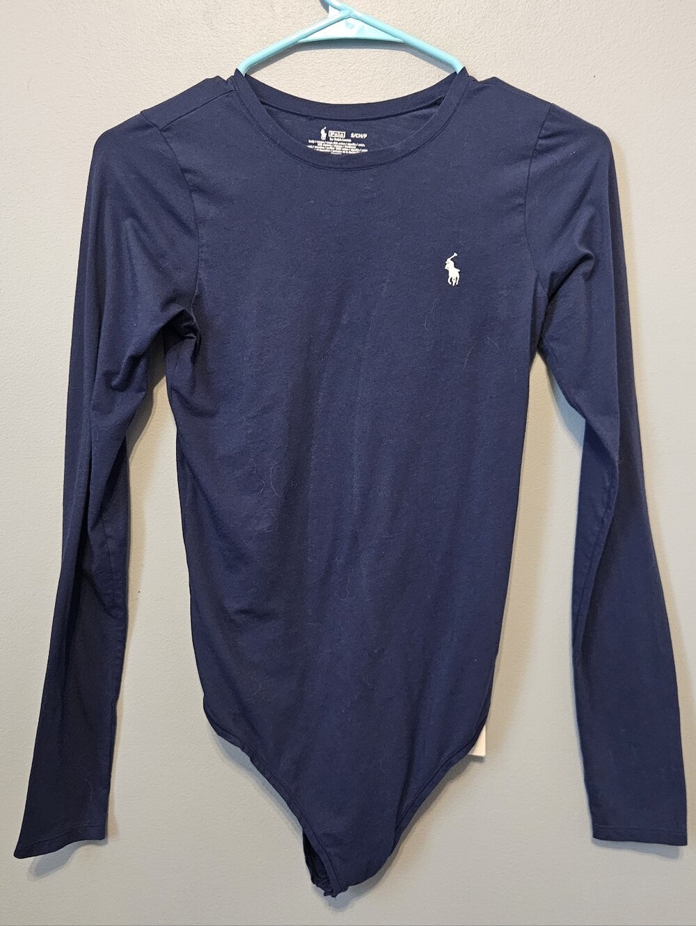 POLO RALPH LAUREN Long Sleeve Bodysuit - Navy Blue Small S